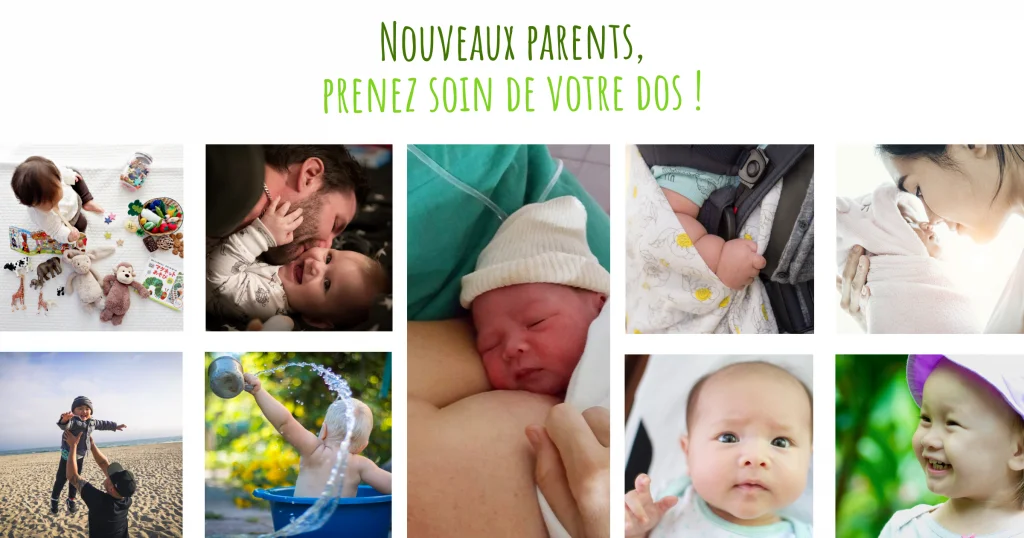 Le dos des jeunes parents souffre à l'arrivée du bébé.